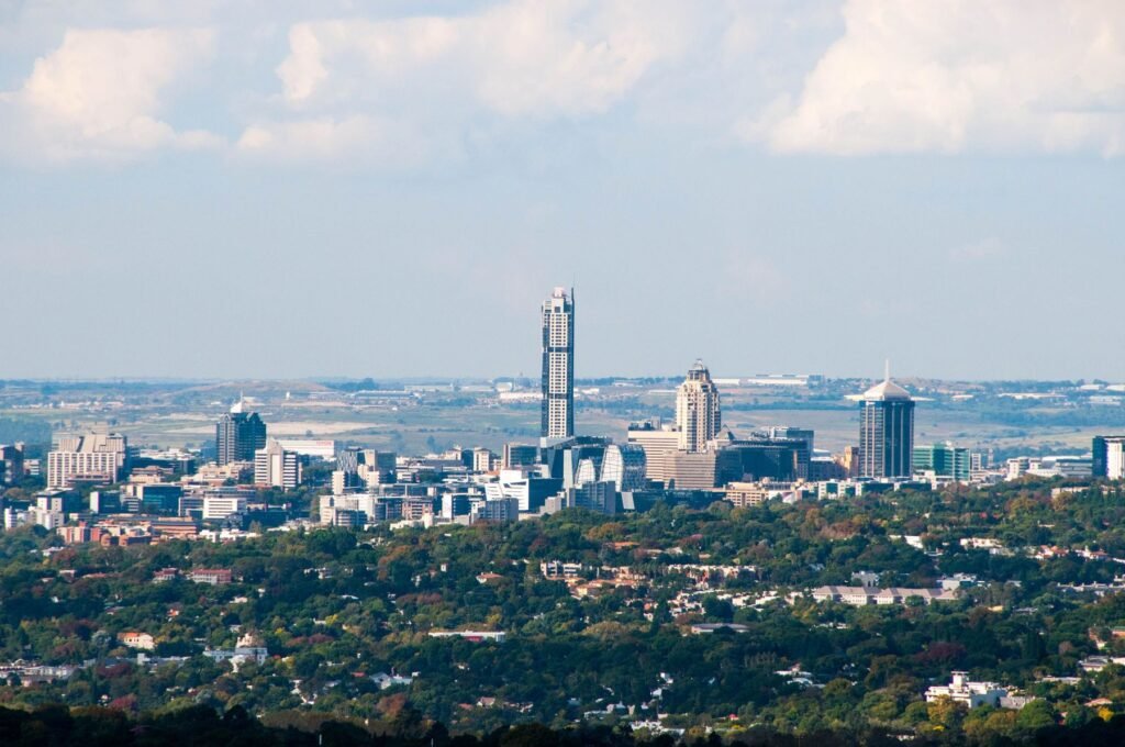 Skyline van Sandton in Johannesburg
