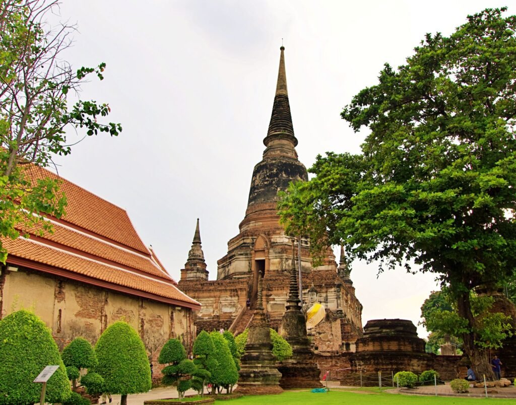 Chedi en tempel in Ayutthaya