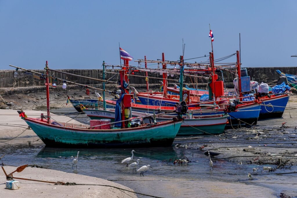 Vissersboten bij Hua Hin