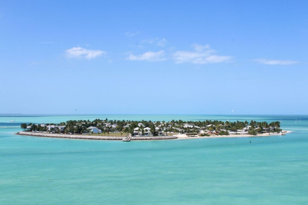 Eilanden bij Key West van bovenaf