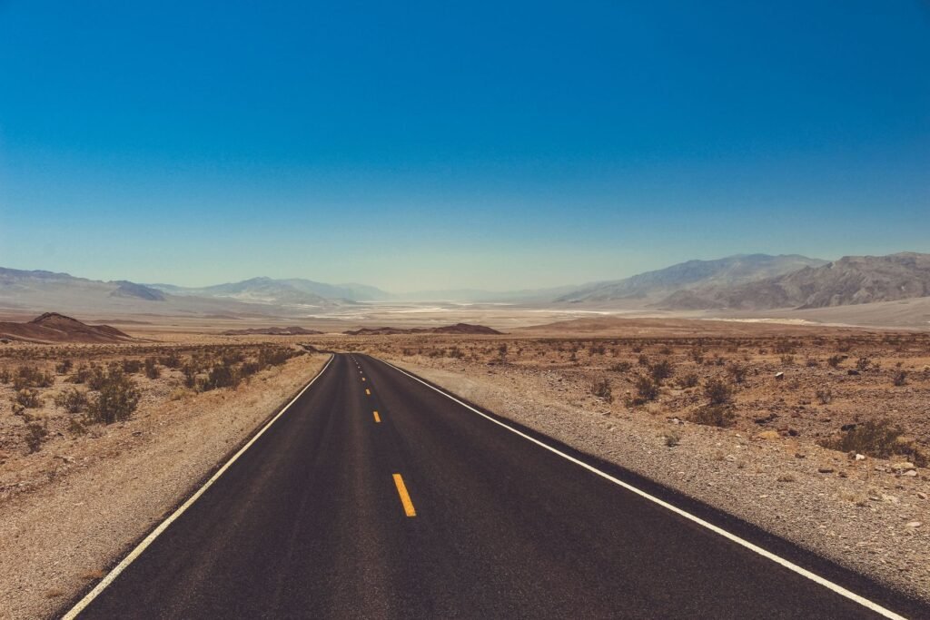 Weg door Death Valley