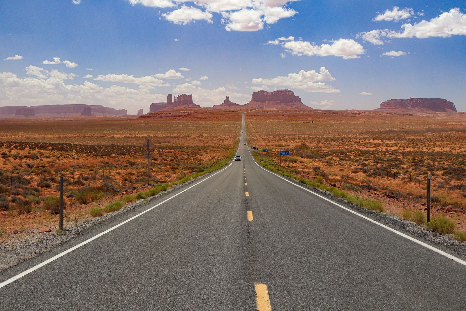 Weg naar Monument Valley in Utah