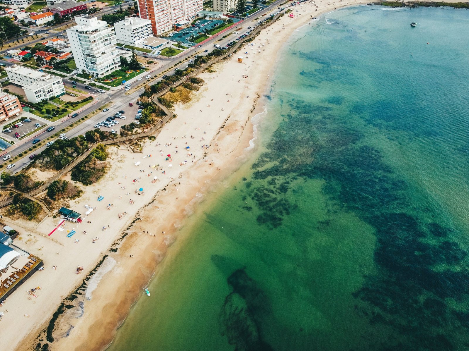 Luchtfoto van het strand van Punta del Este