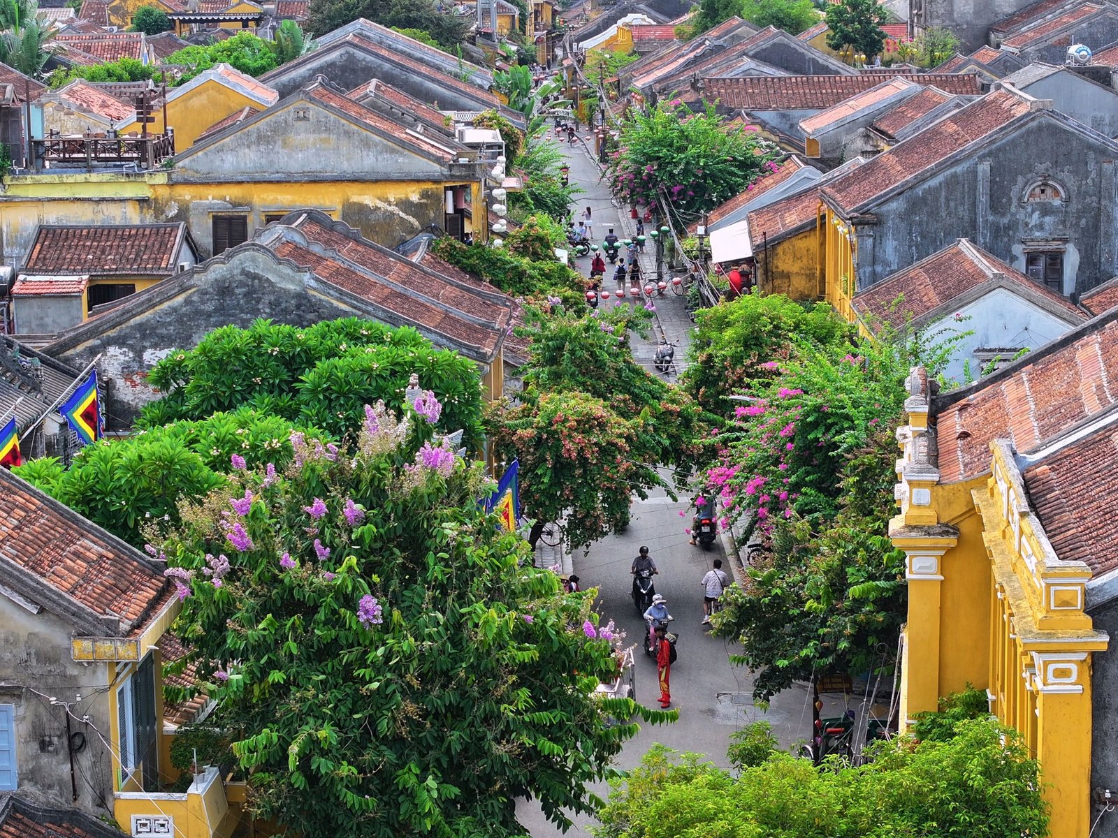 Daken van de oude stad van Hoi An