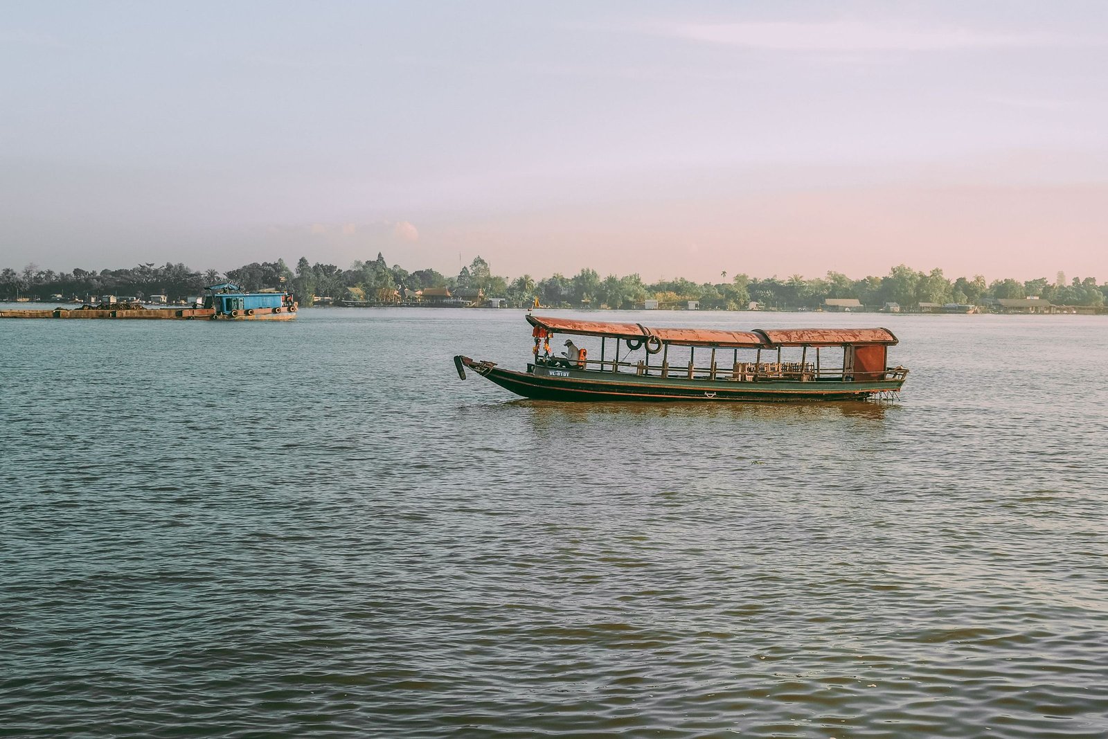 Boot op de Mekong