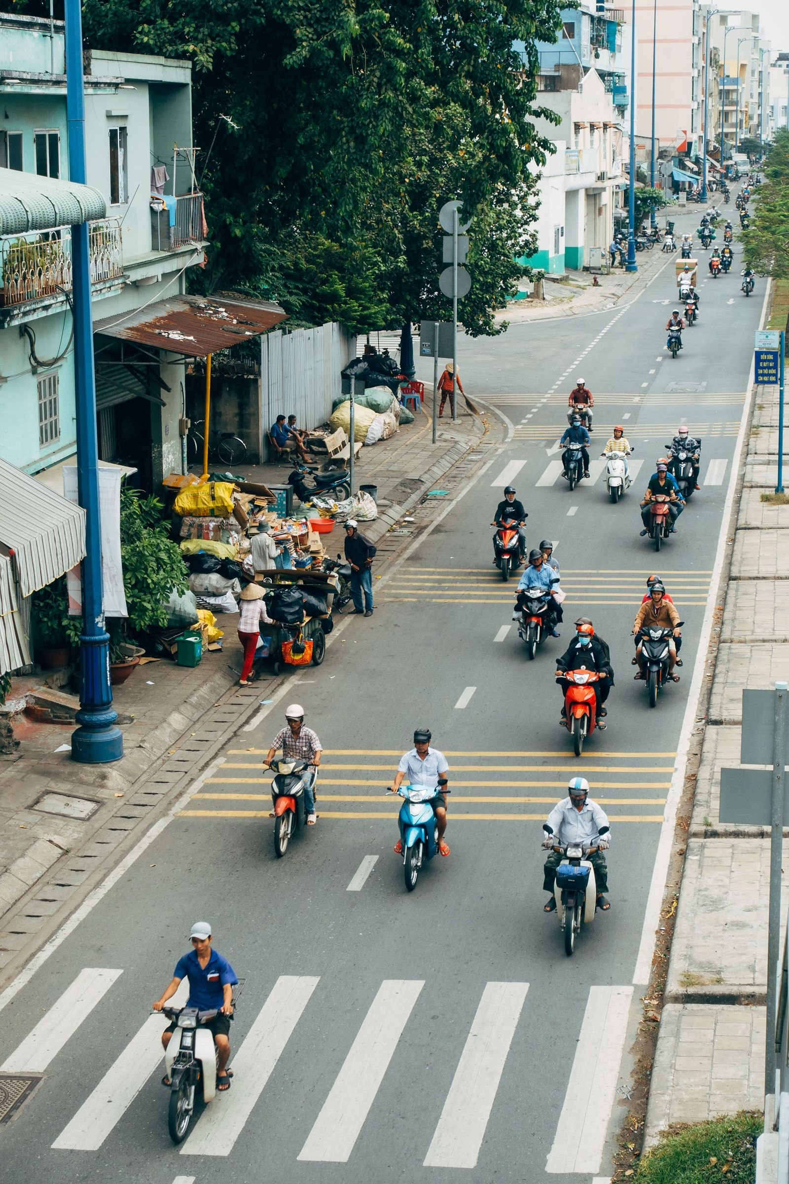 Scooters in het verkeer van Ho Chi Minhstad